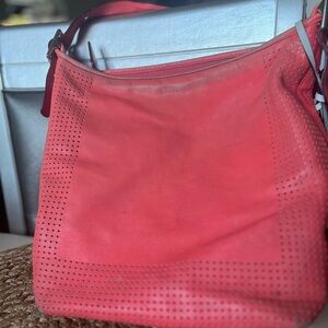 Coach Red Perforated Shoulder Bag